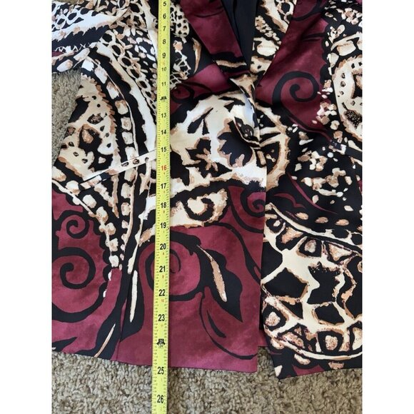 CHICOS Multicolor Floral Paisley Blazer One Button MEDIUM PETITE Office Formal - Picture 8 of 9
